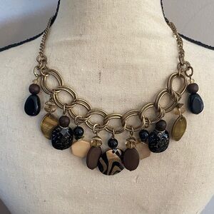 Ruby Rd. Gold and Black statement adjustable Necklace